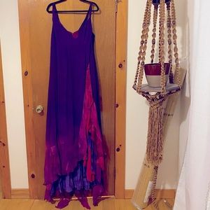 Hand dyed silk gown.